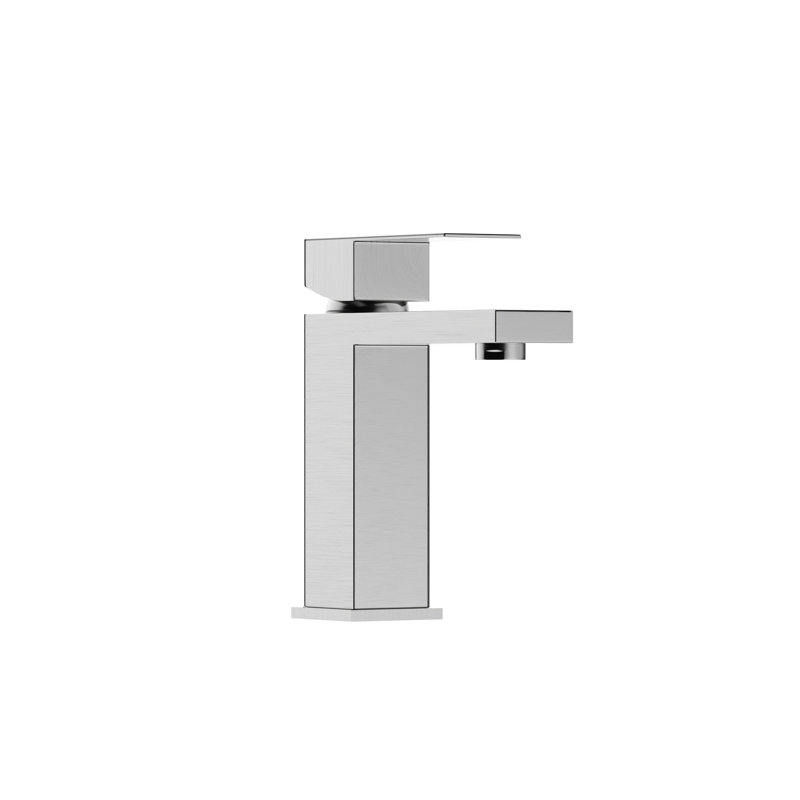 Robinet de lavabo pour salle de bain à poignée simple 7,21 "en nickel brossé - teint, avec cartouche en céramique et poignée en acier inoxydable, conçu pour durer