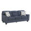 Canapé en chenille durable avec coussins décoratifs et meubles de salon contemporains bleus 1pc-1939558723