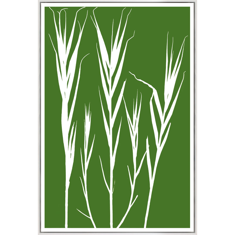 Bamboo Shoots Print, White Framed, 40" H x 26" W