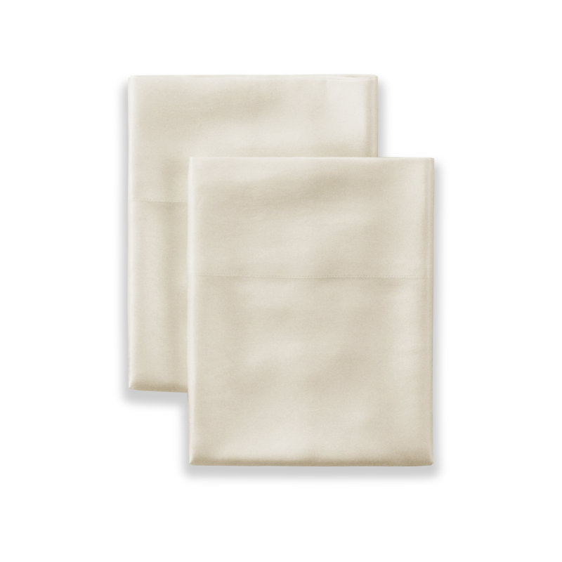 Silk Charmeuse Pillowcase Pair, King Pillowcase, Ivory