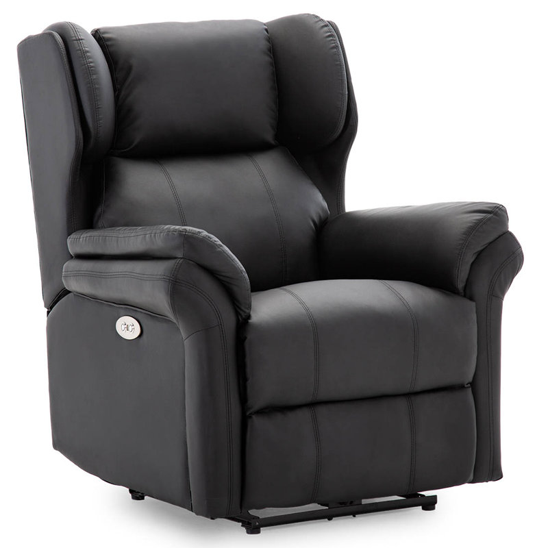 Shropshire 88cm Wide Wing Chair Recliner, Black
