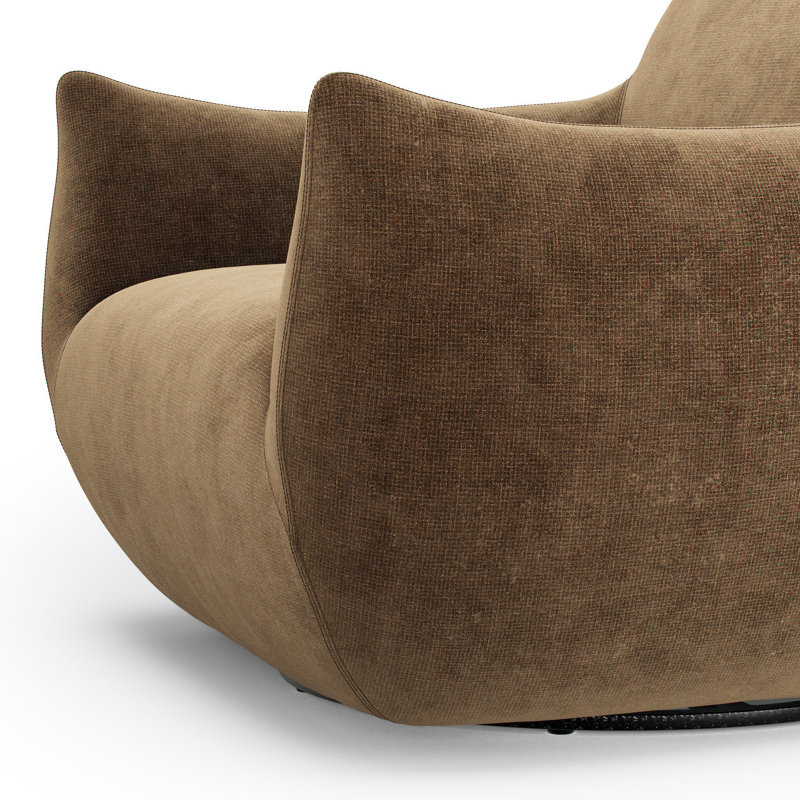 Margot Swivel Armchair, Altair Mushroom Polyester