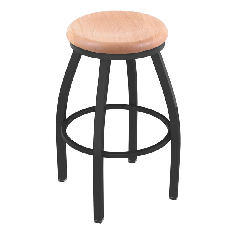 XL 802 Misha Swivel Stool, Pewter, Natural Oak, Extra Tall (36” Seat Height)