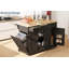 Grand chariot pour îlot de cuisine roulant avec prise de courant, 3 tiroirs, abattant, rangement pour poubelle, support à épices et porte-serviettes, table mobile de 54 po-1360136612