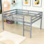 Lit mezzanine double en bois avec échelle, conception basse-113812539