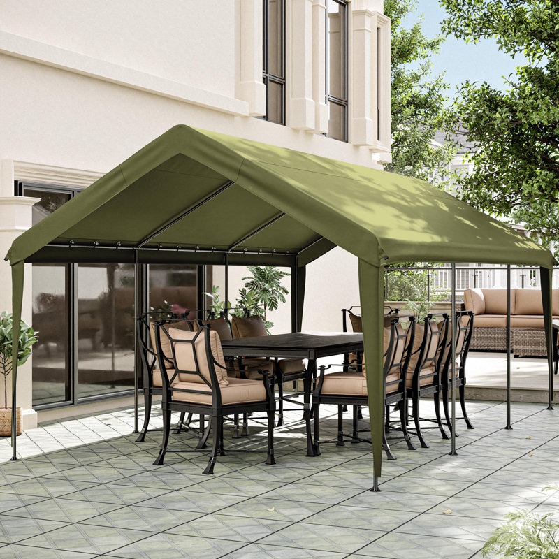 Abri d'auto 12 x 20 pi, housse de remplacement pour abri d'auto (toit non inclus), Pois vert