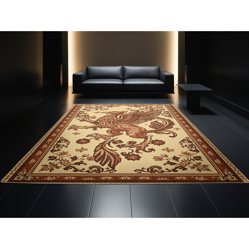 Tapis oriental doux et moelleux à motif oriental griffonné Nailwell Griffin, 8 x 12
