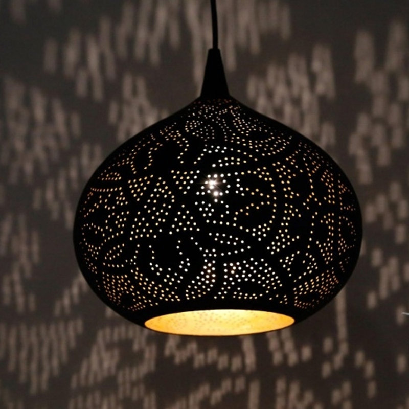 Cheatham 1 - Light Dome Pendant, Black/Gold