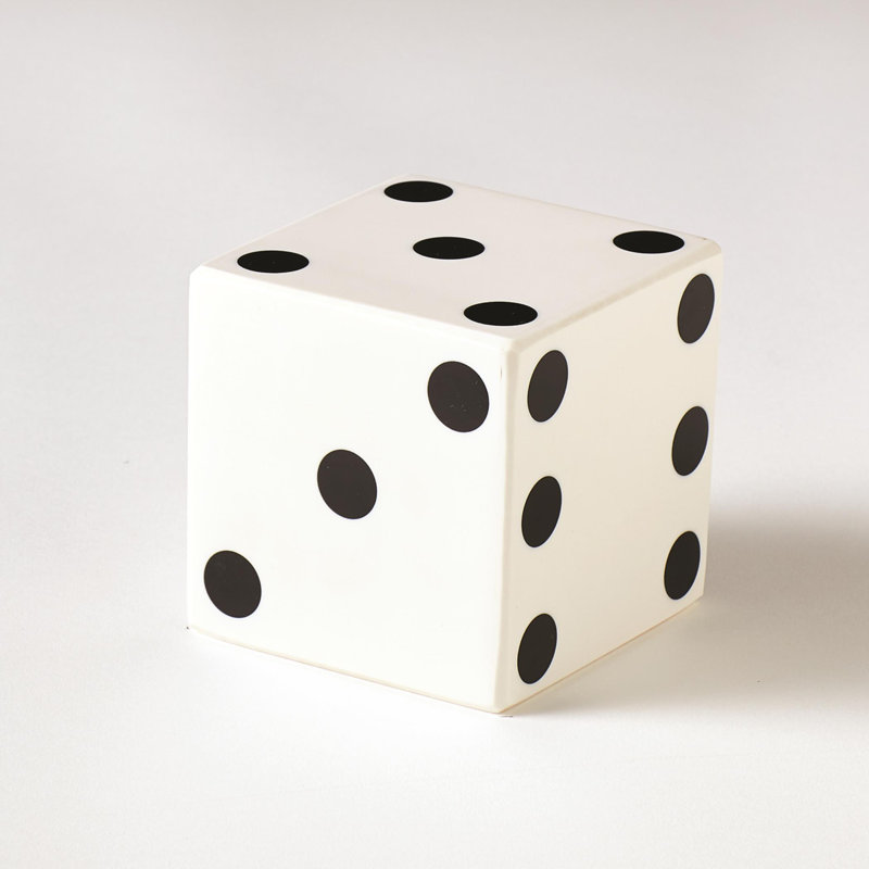 Pair Of Dice, 3.5" H x 3.5" W x 3.5" D, White