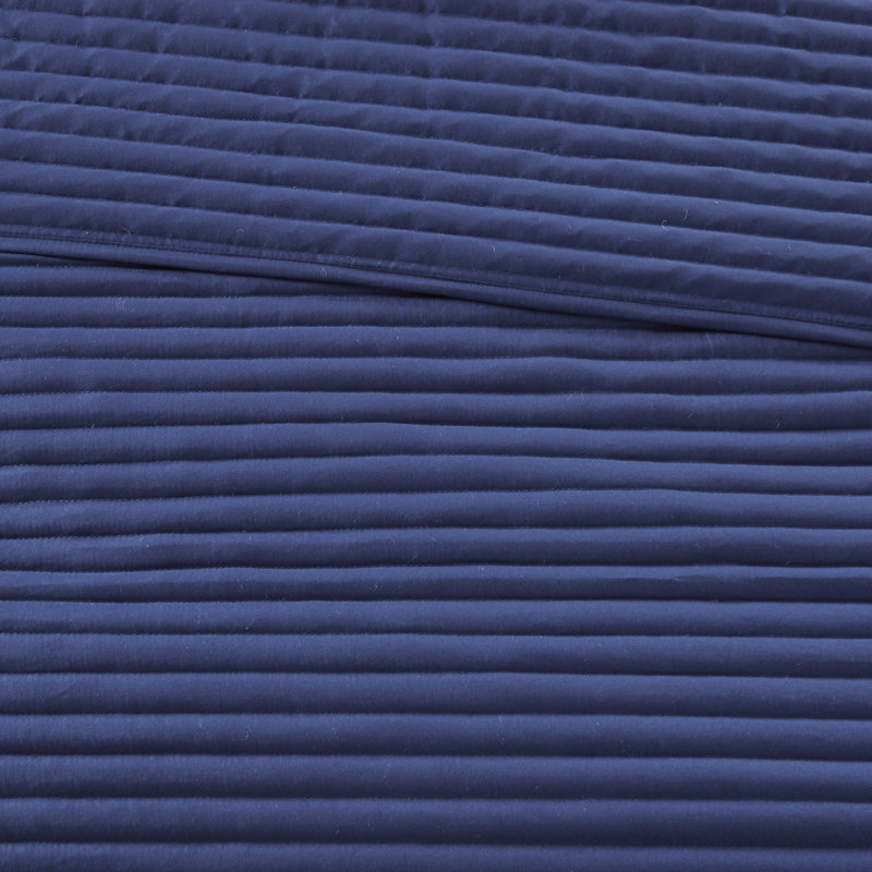 King Blue Microfiber Reversible Comforter and Quilt Set