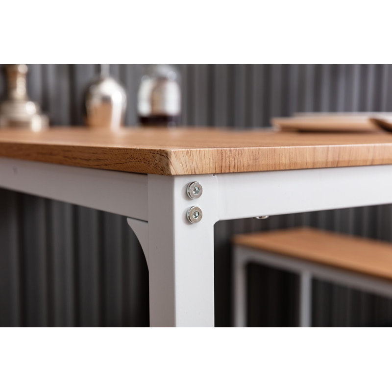 Ensemble repas pour 4 personnes Jenrri, Chêne, Blanc, Chêne / Blanc