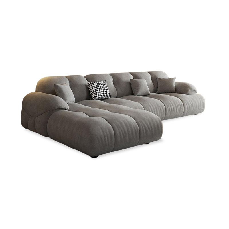 Canapé modulaire 2 pièces rembourré, Grey, H 27,56 po x l 104,33 po x P 66,93 po, Left Hand Facing