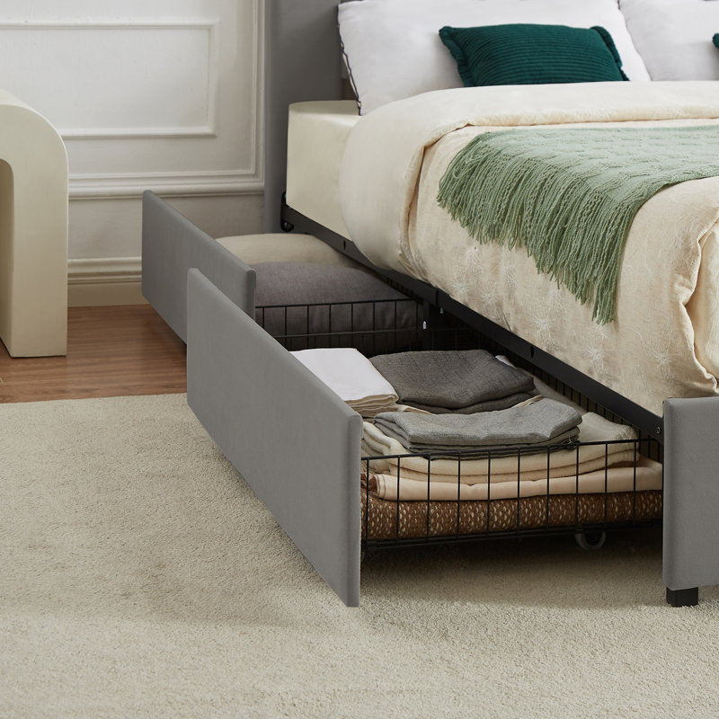 Ensemble de chambre à coucher Rotella, Gris foncé, Double