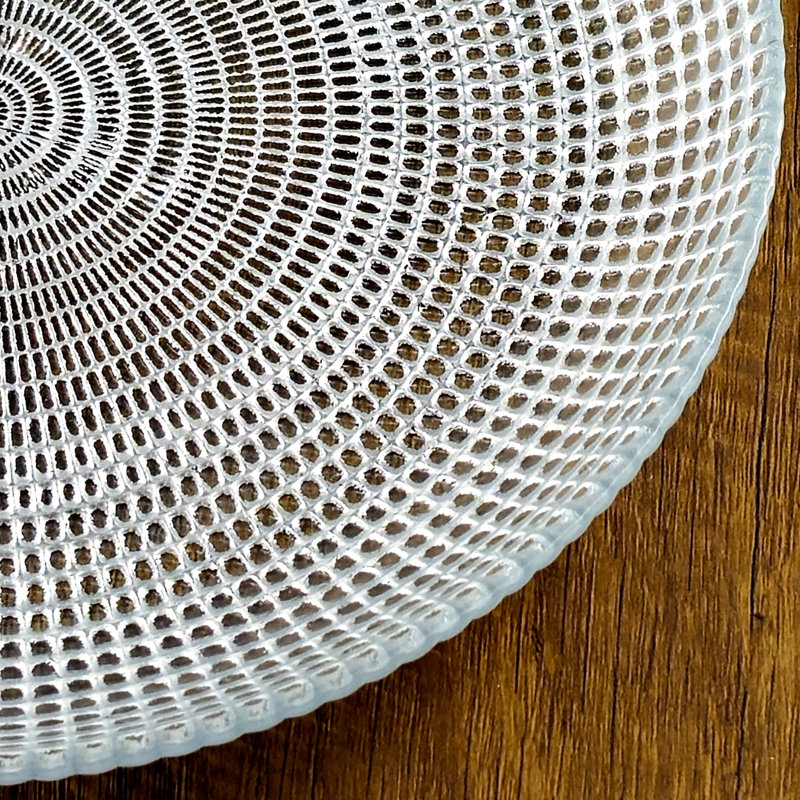 Assiette plate en verre doré Pyle, Argent