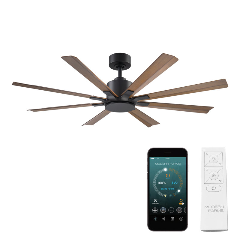 Ventilateur de plafond intelligent à 8 pales avec télécommande incluse, fonctionne avec Alexa et l'application iOS / Android