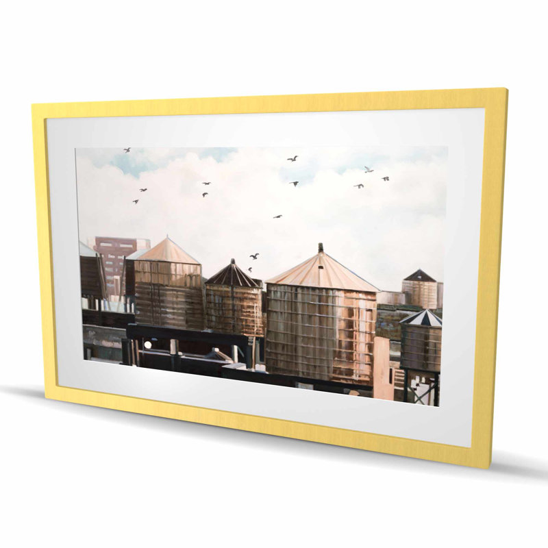 Water Water Towers - Impression matte encadrée brune pour la décoration intérieure