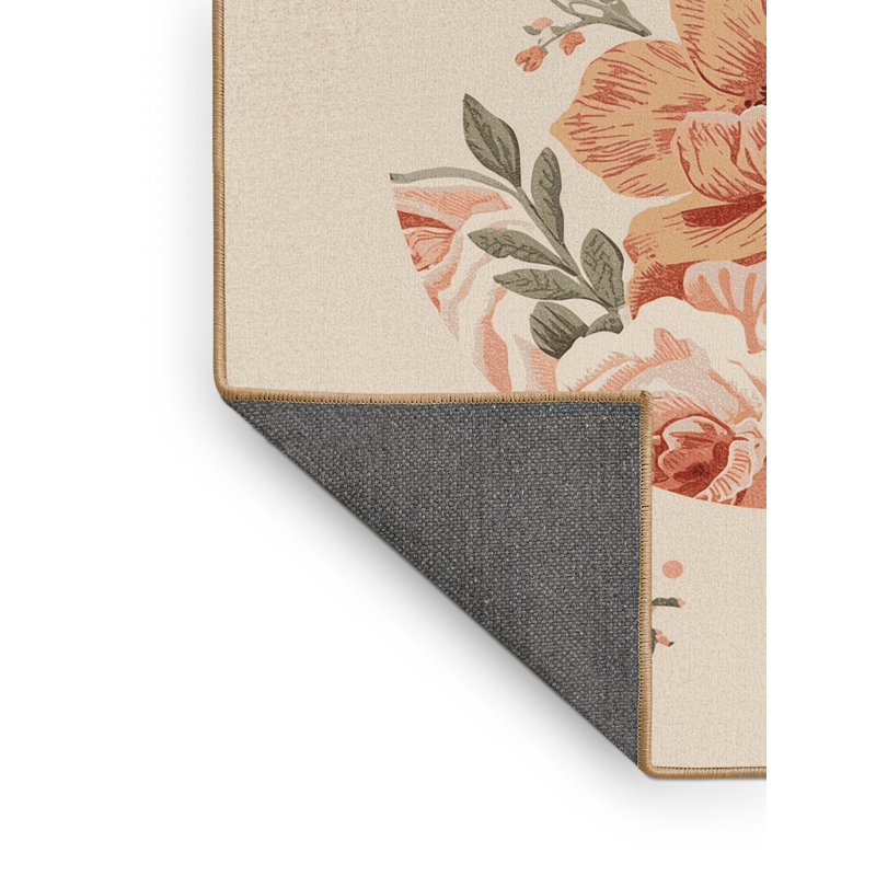 Soft Plush Feliz Easter Modern & Contemporary Abstract Area Rug in Beige – LightBrown Binding, 8x12