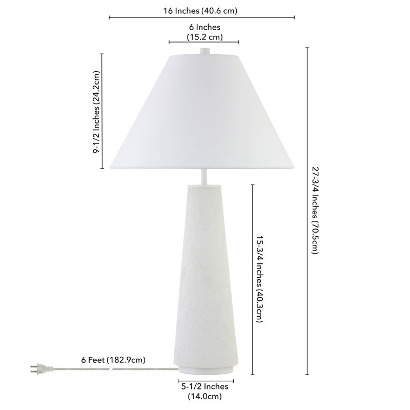 Ceramic Table Lamp, Matte White