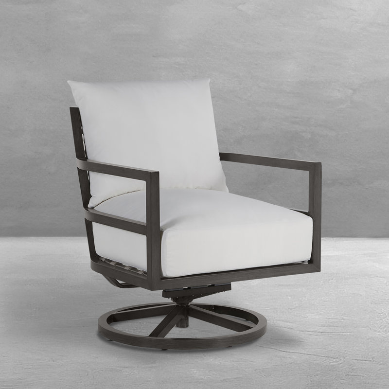 Outdoor Swivel Armchair, Welt, Standard Plus, Cabana Stripe Midnight