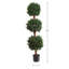 Brooklyn Pure Garden Artificial Tree - 5FT Faux Hedyotis Topiary Ball Plant in Weighted Pot - Fake Plants for Indoor Display or Front Porch Decorations