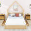 Grand lit plateforme avec tiroirs de rangement-504290095
