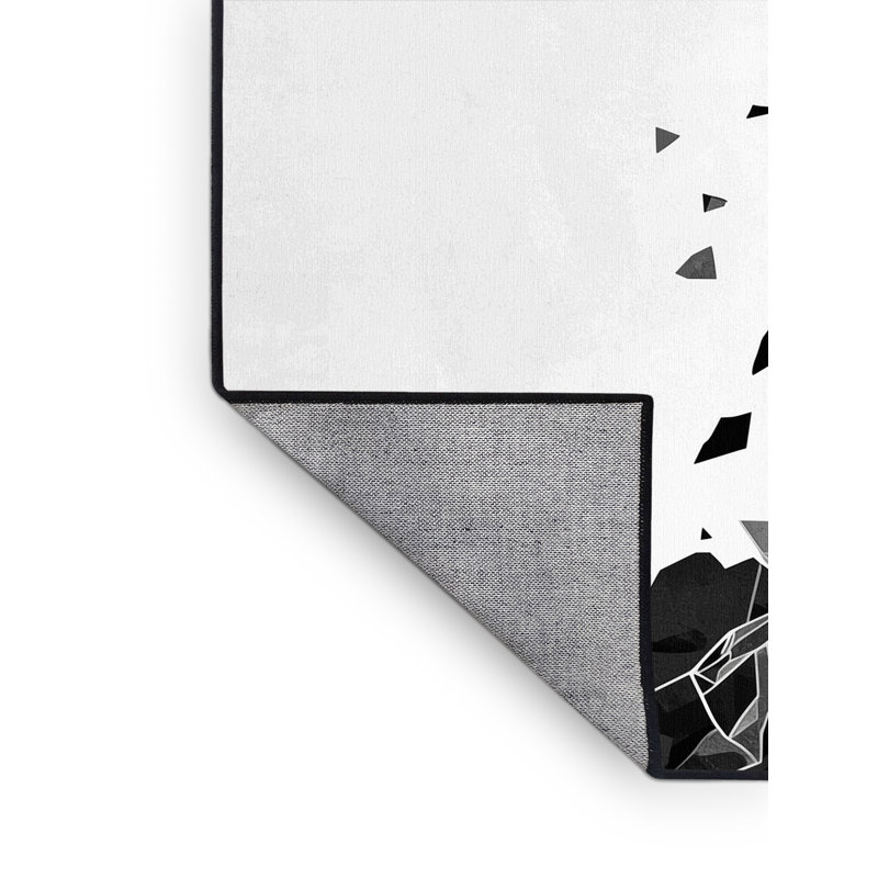Tapis gris et noir à motif abstrait Fallout Scène de Fallout Chaplin, 3 X 5