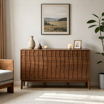 Multi-functional storage solid wood sideboard