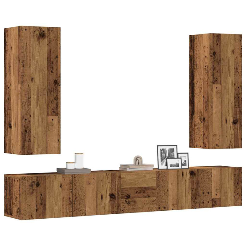 Cluff Unfinished TV Stand for TVs up to 24", Old Wood