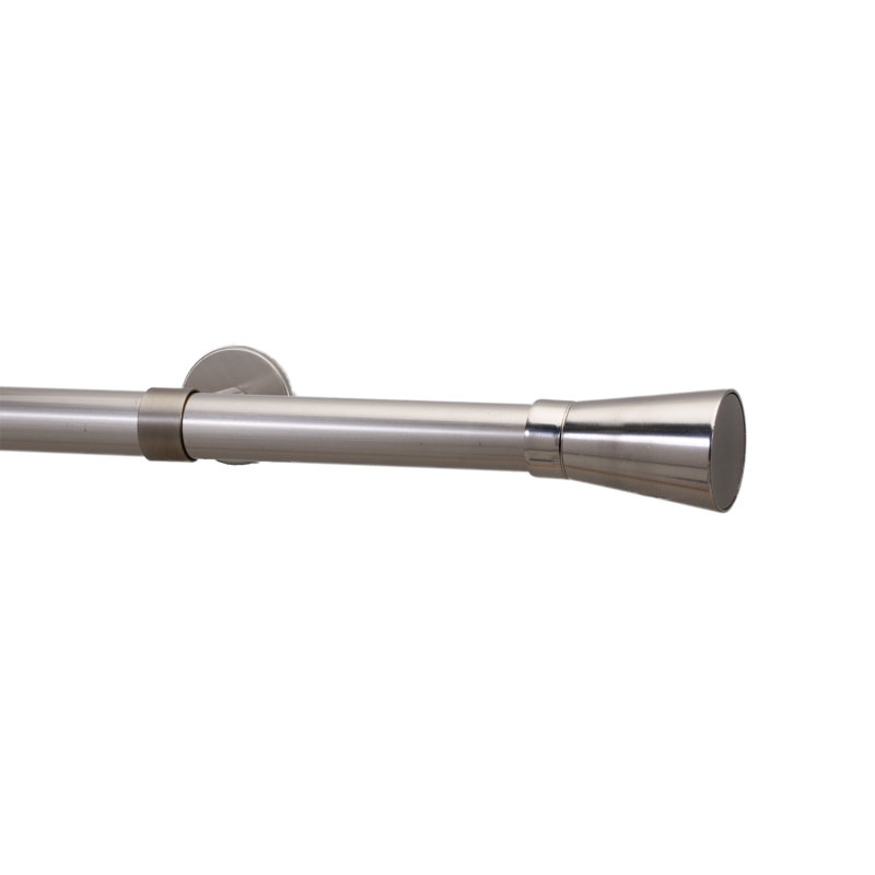 Dorsie Single Curtain Rod, 2" H x 48" W x 3.12" D, Stainless