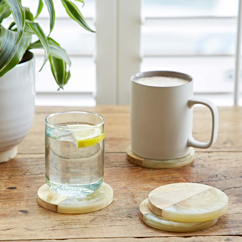 Round Wood and Resin Coasters