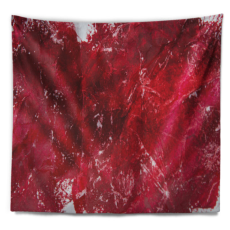 Tapisserie rouge abstraite de texture, H 32 po x l 39 po