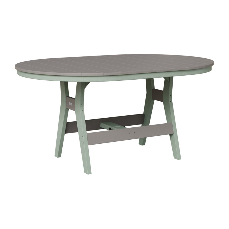 Table de bar berlinoise Berlin, 38.87" H x 64" W x 44" D, Écume de mer, écume de mer, Gris clair