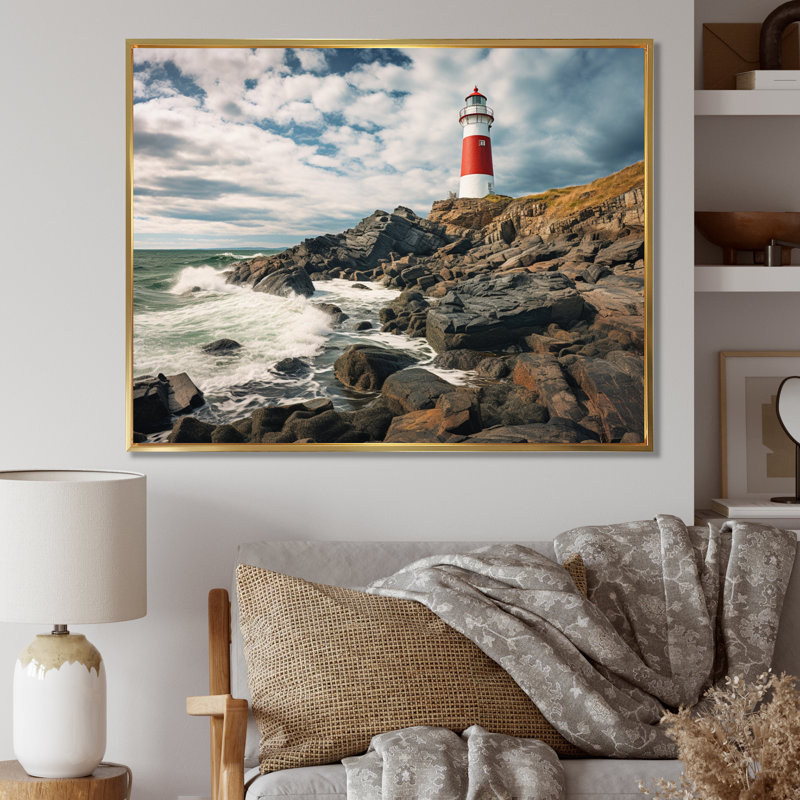 Phare de l'est du Canada II, H 30 po x l 40 po x P 1,5 po, Or
