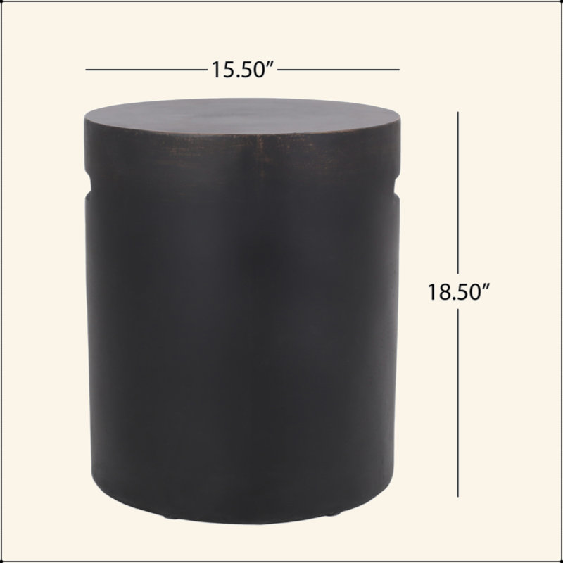 Charmante table d'appoint d'extérieur en béton léger au design élégant