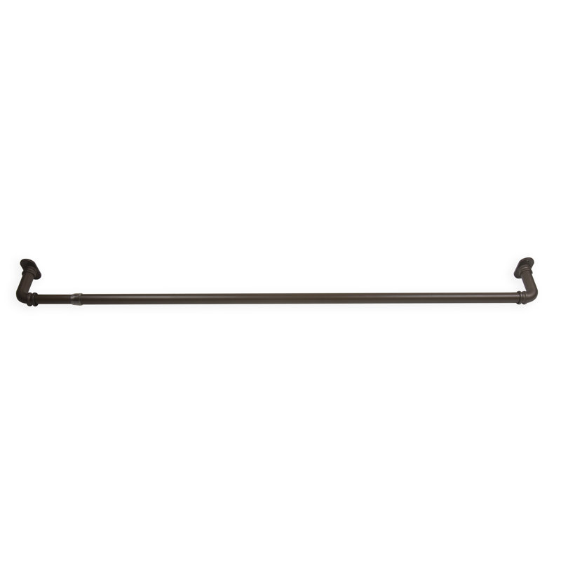 Gershom Adjustable 5/8" Single Blackout Curtain Rod, 28" - 48", Antique Brass