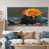 Toile avec cadre flottant or