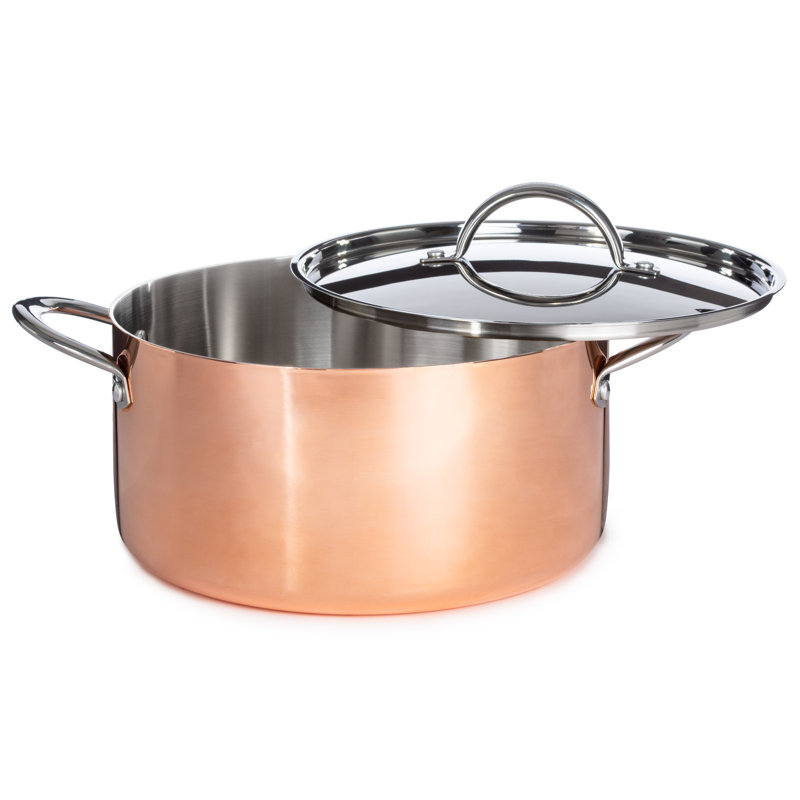 Tri-Ply de 5,75 pte BergHOFF Cocotte en cuivre avec couvercle de 9,5 po