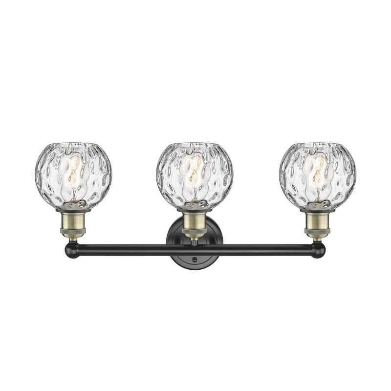 Cambria 3 - Light Dimmable Vanity Light, Black/Antique Brass