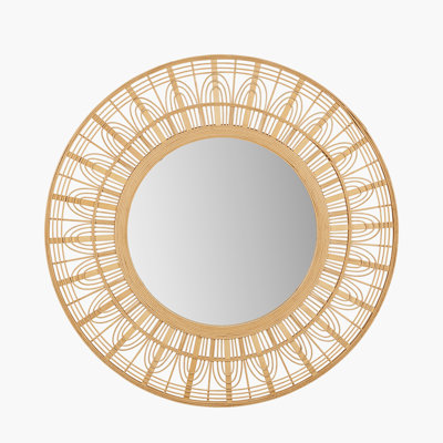 Bamboo / Rattan Round Wall Mirror