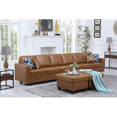 Faux Leather L-Shaped Sectional Reversible