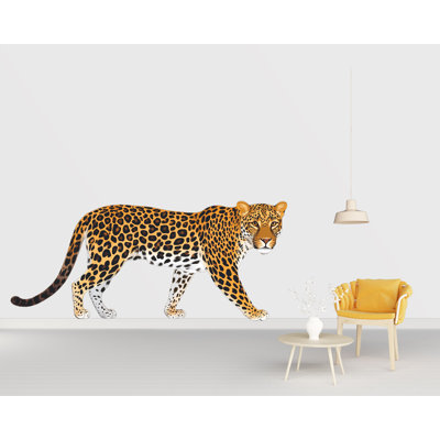 Adhésif décoratif léopard en vinyle, art mural animalier pelez et collez amovible pour le salon, la chambre à coucher ou la chambre d'enfant