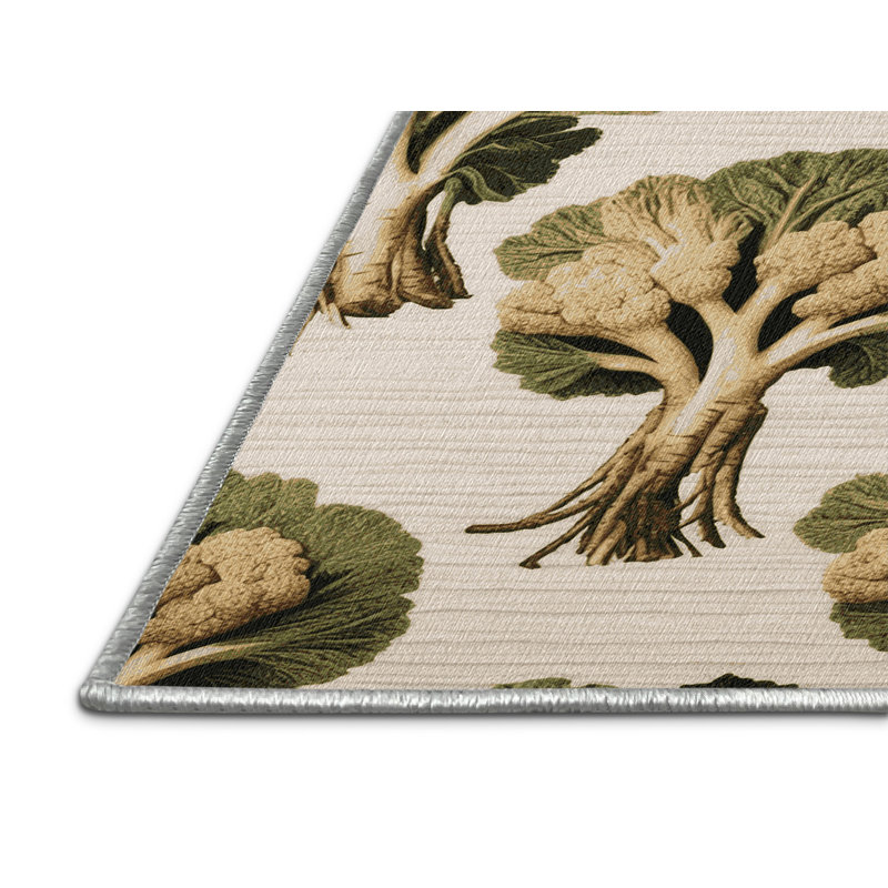 Washable Celeriac Vegetables Area Rug, Round 6'