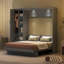 Lit escamotable mural Murphy avec tablettes, garde-robe et lumières DEL-1930767606-1930767607