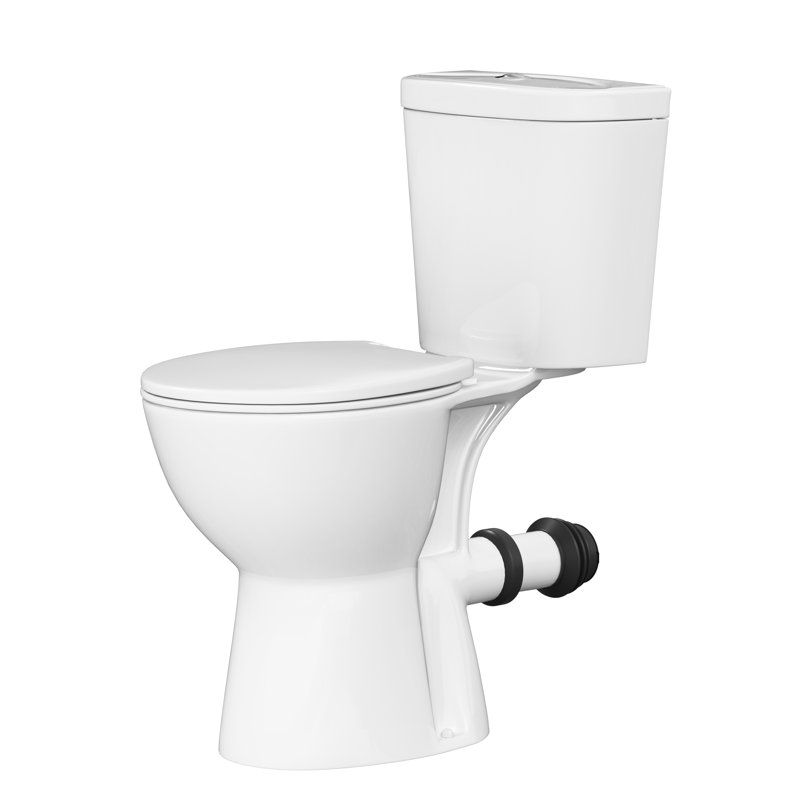 Rear Outlet Toilet 19" Extra Tall Toilet with Dual Flush & Space-saving, Two Piece Wall Mounted Toilet