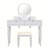 Luxury Vanity Desk with Round Mirror,Height-Adjustable, Stylish Dressing Table Set, 4 Drawers & Stool, Silver-2088675828
