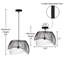 Luminaire suspendu dôme industriel noir et blanc 19,5 po l