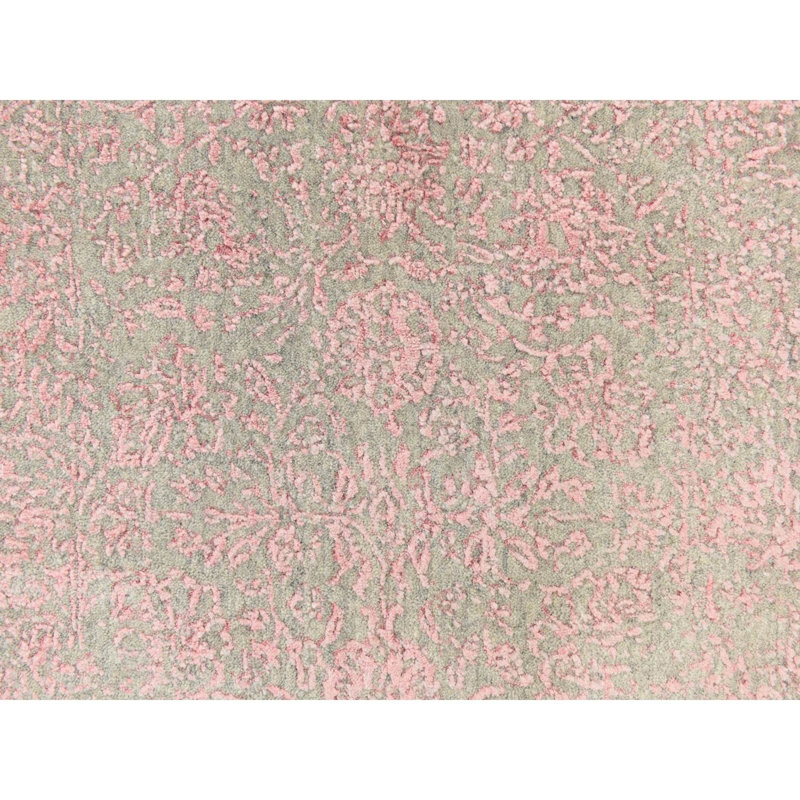 Tapis de couloir oriental rose 2 pi 6 po x 11 pi 10 po, motif persan effacé, jacquard fin tissé à la main, tapis en laine et soie artistique