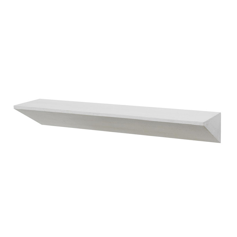 Petite tablette murale flottante décorative en bois rustique - Naturel, Blanc, H 5 po x l 36 po x P 8 po