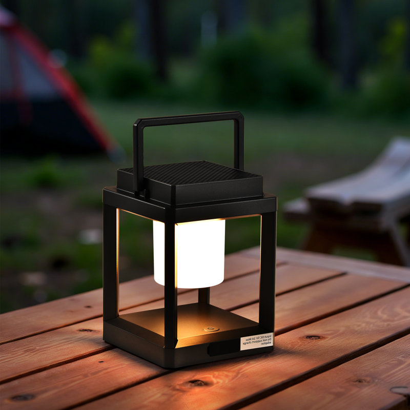 Lanterne solaire d'extérieur à DEL 7,4 po à intensité variable et rechargeable à commande tactile pour patio, camping et jardin