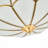 17.72" Brass Flush Mount Ceiling Light, Art Deco Frosted Glass